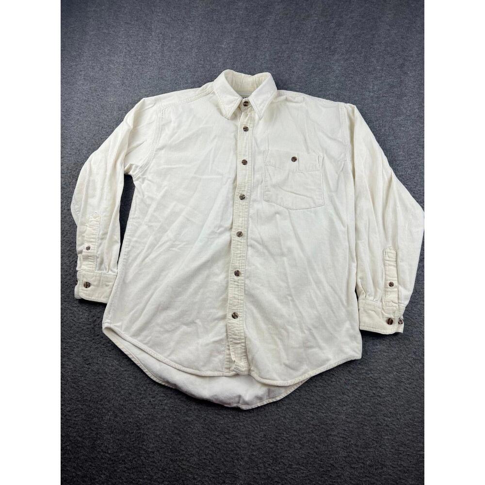 County Seat Men's Corduroy Casual‎ Shirt Size Small Cream